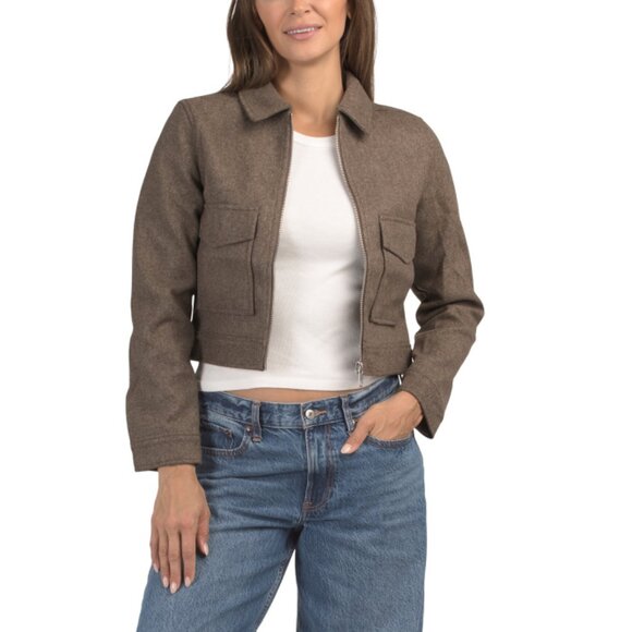 LOVE TREE Brown Zip Jacket - Picture 1 of 2